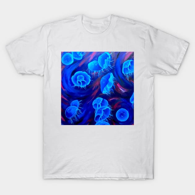 Moon Jellyfish T-Shirt by Wandering Octopus Designs